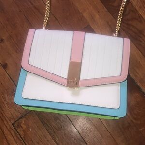 Aldo Multicolor Crossbody Bag with Gold Chain